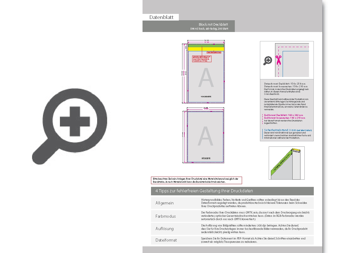 Product Bild block_mit_leimbindung_und_deckblatt__din_a5__200_blatt__4_0_farbig_einseitig_bedruckt