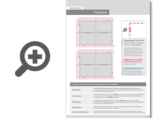 Product Bild klapp-visitenkarten_hoch_5_5_farbig___beidseitig_bedruckt_(cmyk_4-farbig_+_1_gold-sonderfarbe)